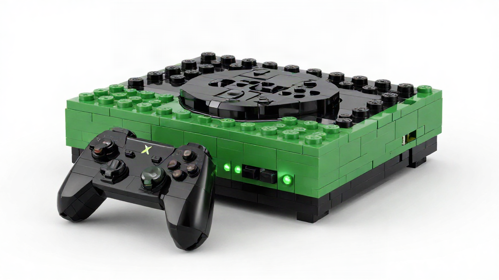 Mattel Brick Shop HYL44积木Xbox套装1比1还原2001年初代主机