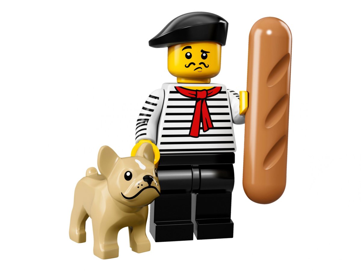 乐高人仔抽抽乐美食家与法国斗牛犬零件