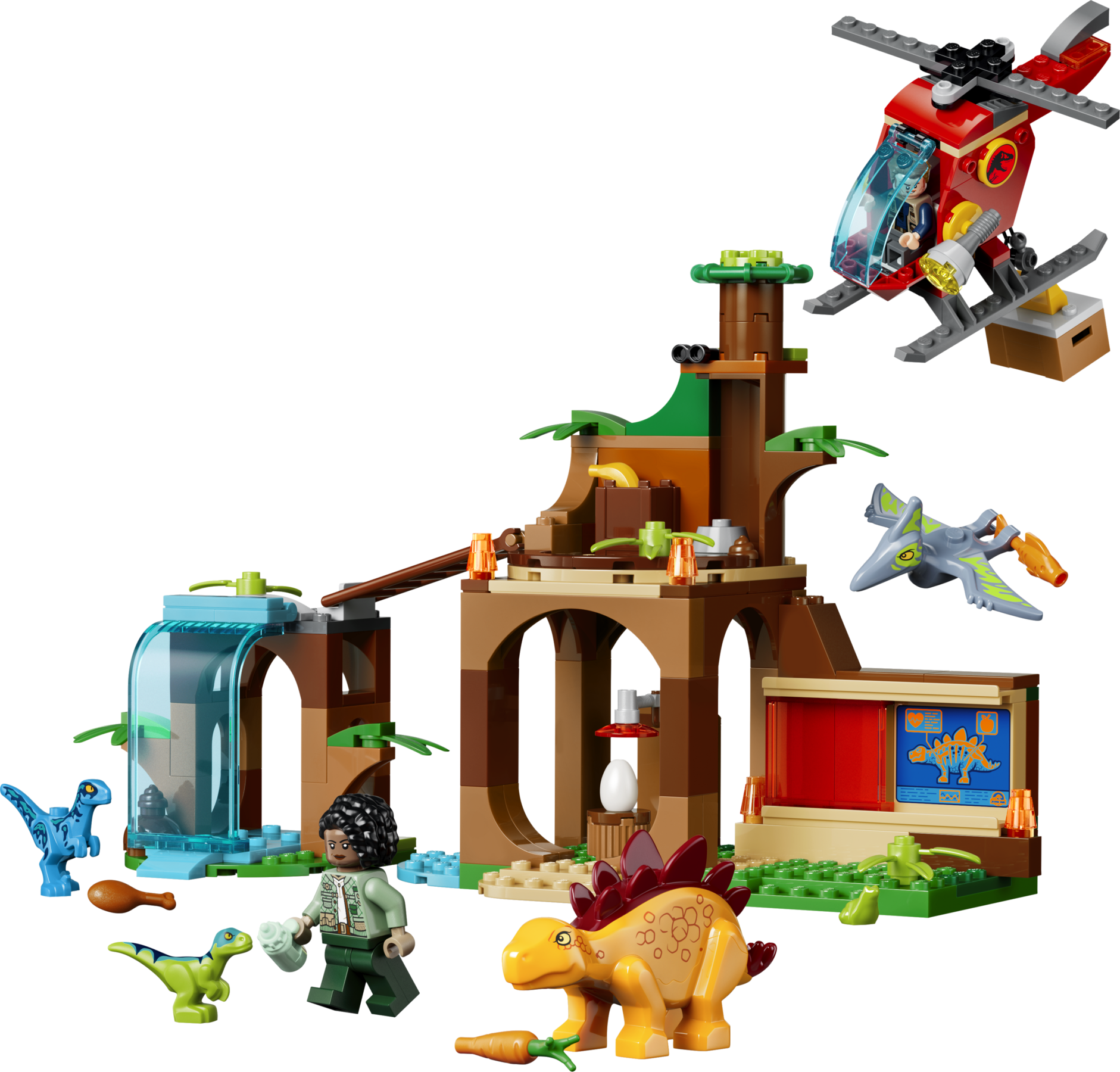 乐高 LEGO 77981 迅猛龙、剑龙和无齿翼龙救援